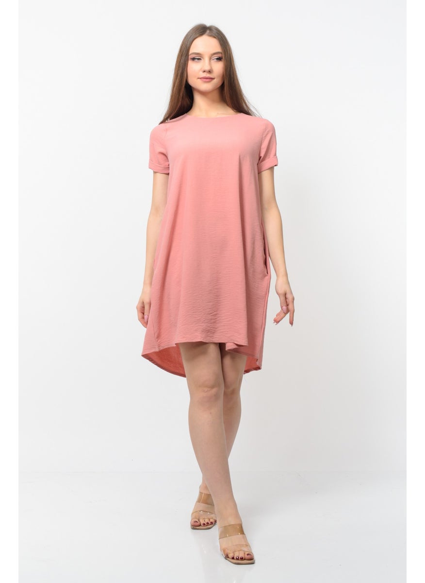 Women Aerobin Fabric Summer Dress Powder Color