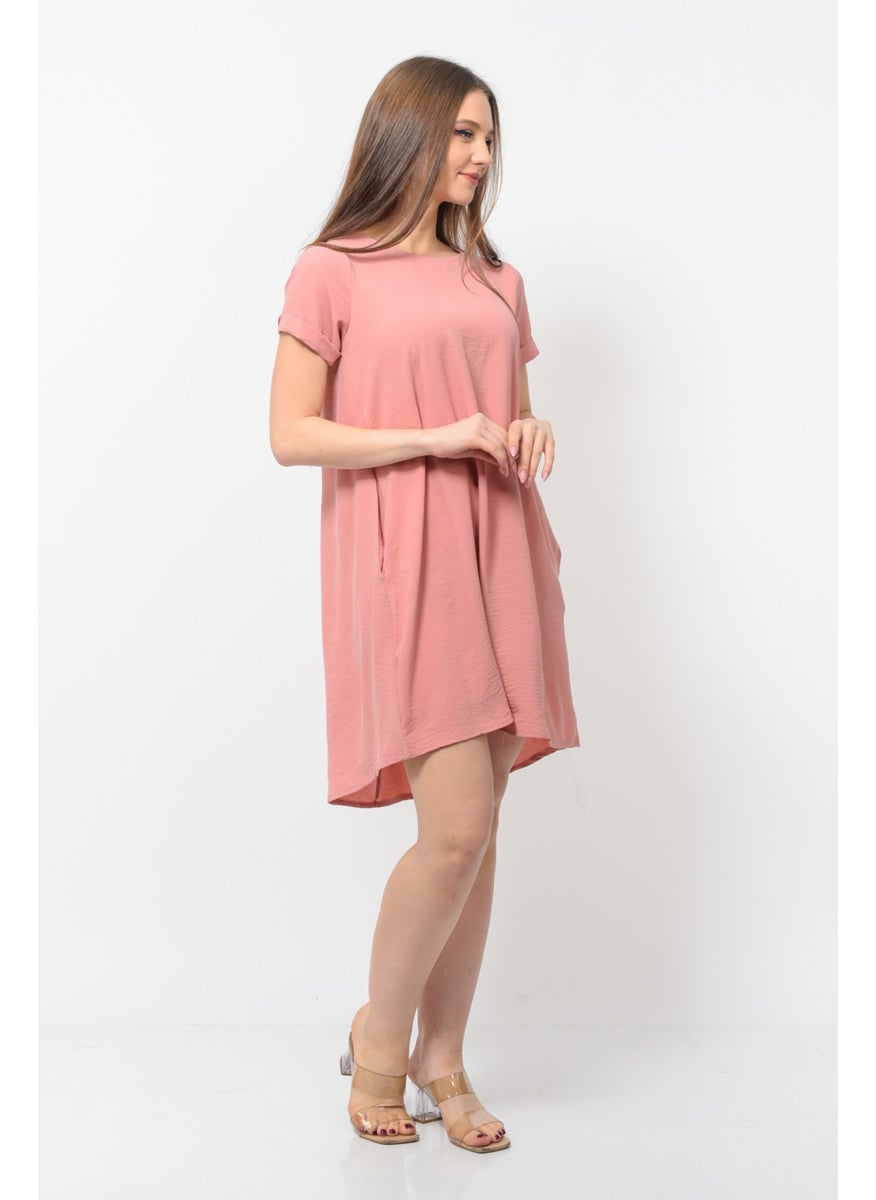 Women Aerobin Fabric Summer Dress Powder Color