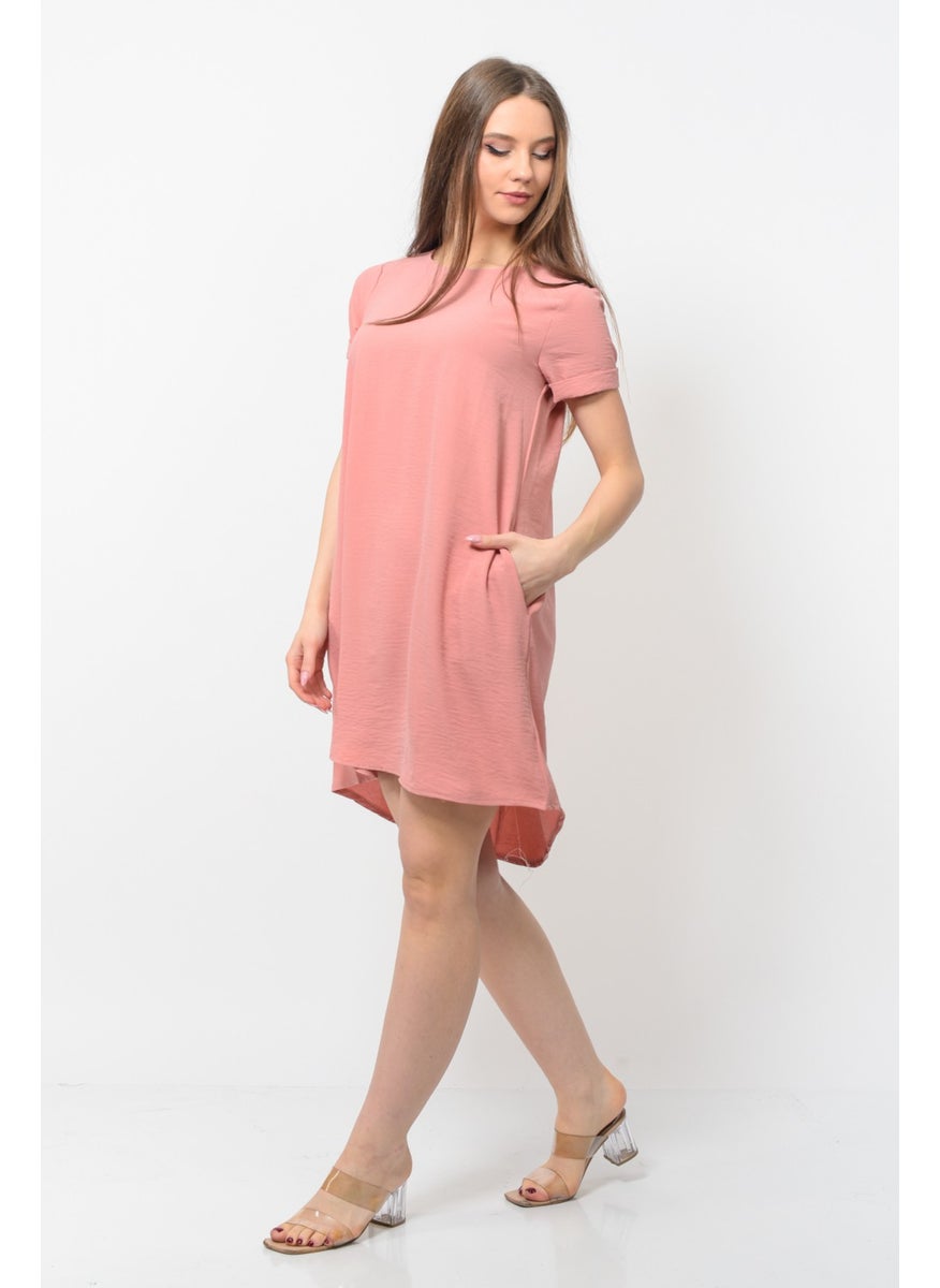 Women Aerobin Fabric Summer Dress Powder Color