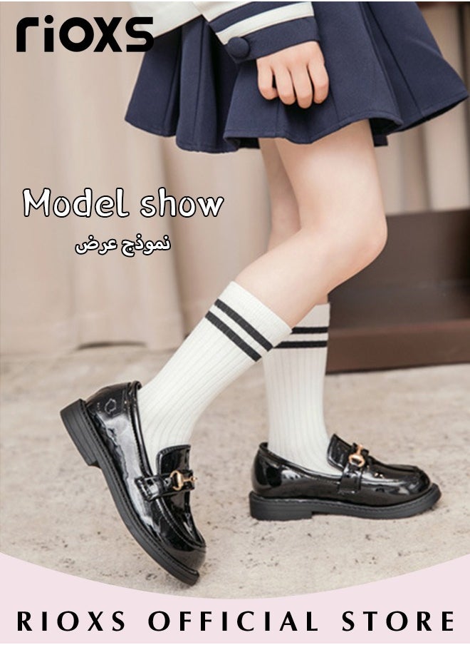 Girls Princess Leather Shoes Fashion Mary Jane Dance Flats School Uniform Shoes