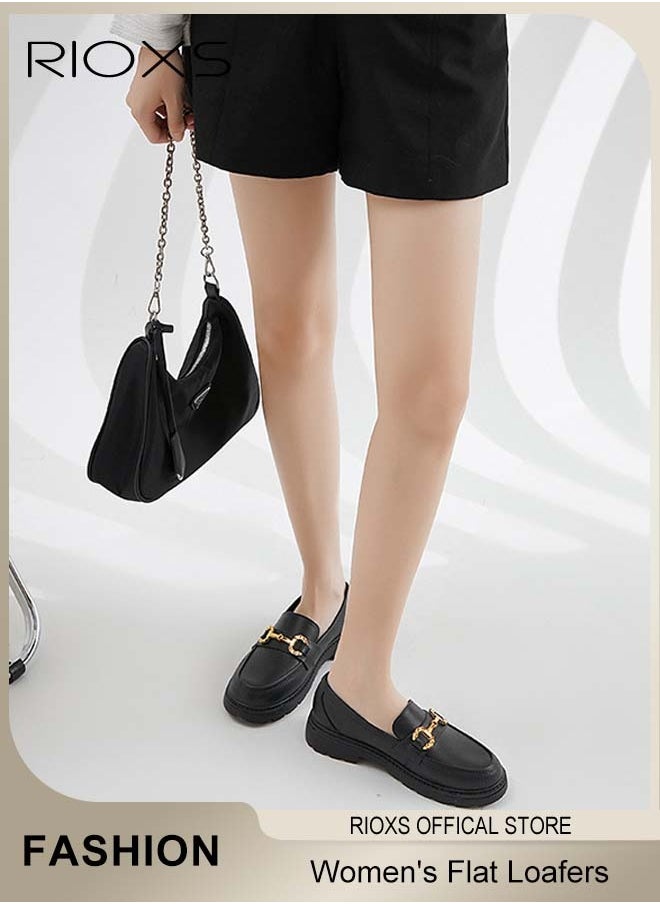 Women's Loafers, Closed Round Toe Patent Leather Shoes, Fashion Dressy Loafers For Women, Versatile Slip-On Loafers Shoes, Casual Shoes For Girls Ladies, Comfort Penny Loafers For Business Work And Daily, Dress Shoes For Women