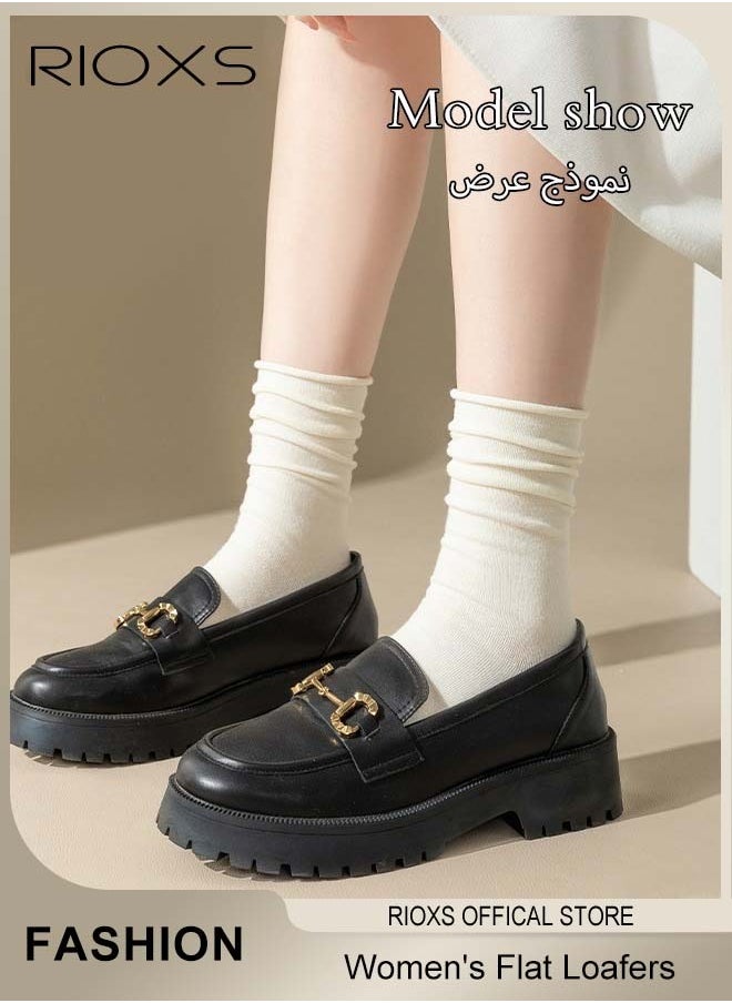 Women's Loafers, Closed Round Toe Patent Leather Shoes, Fashion Dressy Loafers For Women, Versatile Slip-On Loafers Shoes, Casual Shoes For Girls Ladies, Comfort Penny Loafers For Business Work And Daily, Dress Shoes For Women