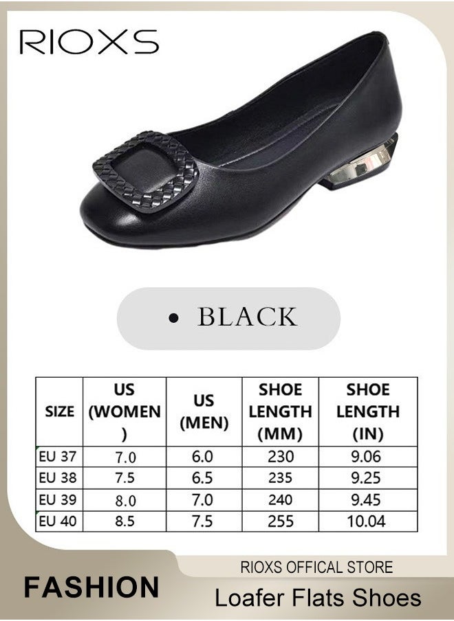 Womens Loafers, Patent Leather Flats Shoes With Shoes Supportive, Comfort Square Toe Ballets Flats, Slip-Ons Uniform Formal Shoes, Dress Shoes With Low Block Heel, Casual Loafer Shoes For Wedding Driving Dating Work Business, Classical Walking Flats