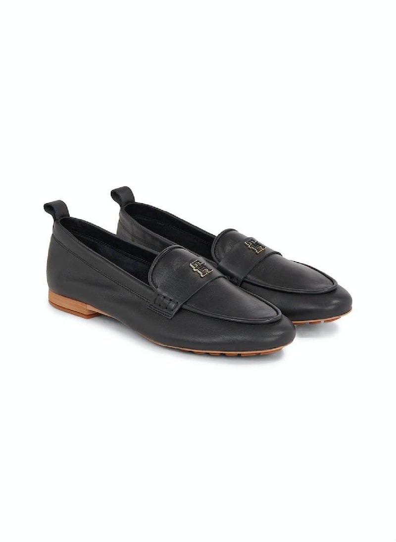 Women's Leather Moccasin/ Loafers - Leather, Black