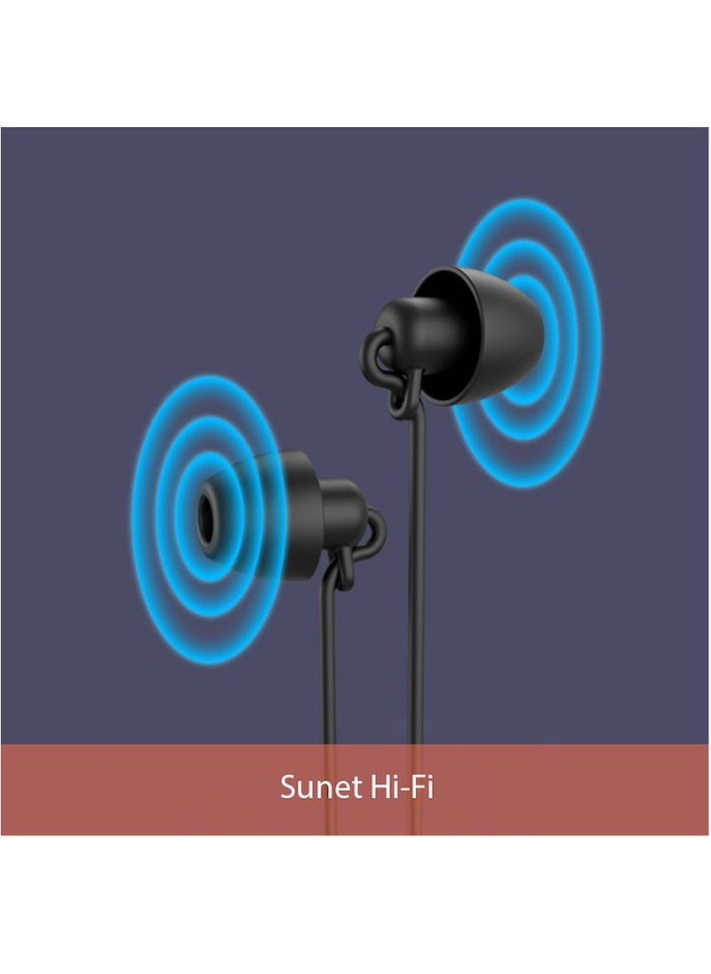 Yesido YH29 Silicone Sleep Earphone Wired 3.5mm Jack HD Microphone Earphone - Black