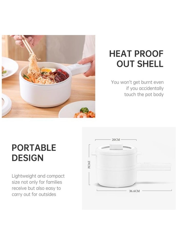 800W Mini Electric Cooker - Portable Personal Hot Pot with Auto Shut-Off & Overheat Protection