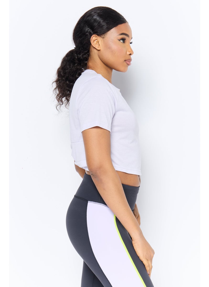 Women Sportswear Short Sleeve Outdoor Top, Lavender