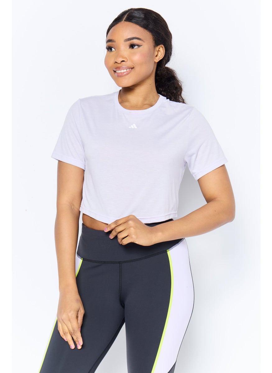 Women Sportswear Short Sleeve Outdoor Top, Lavender