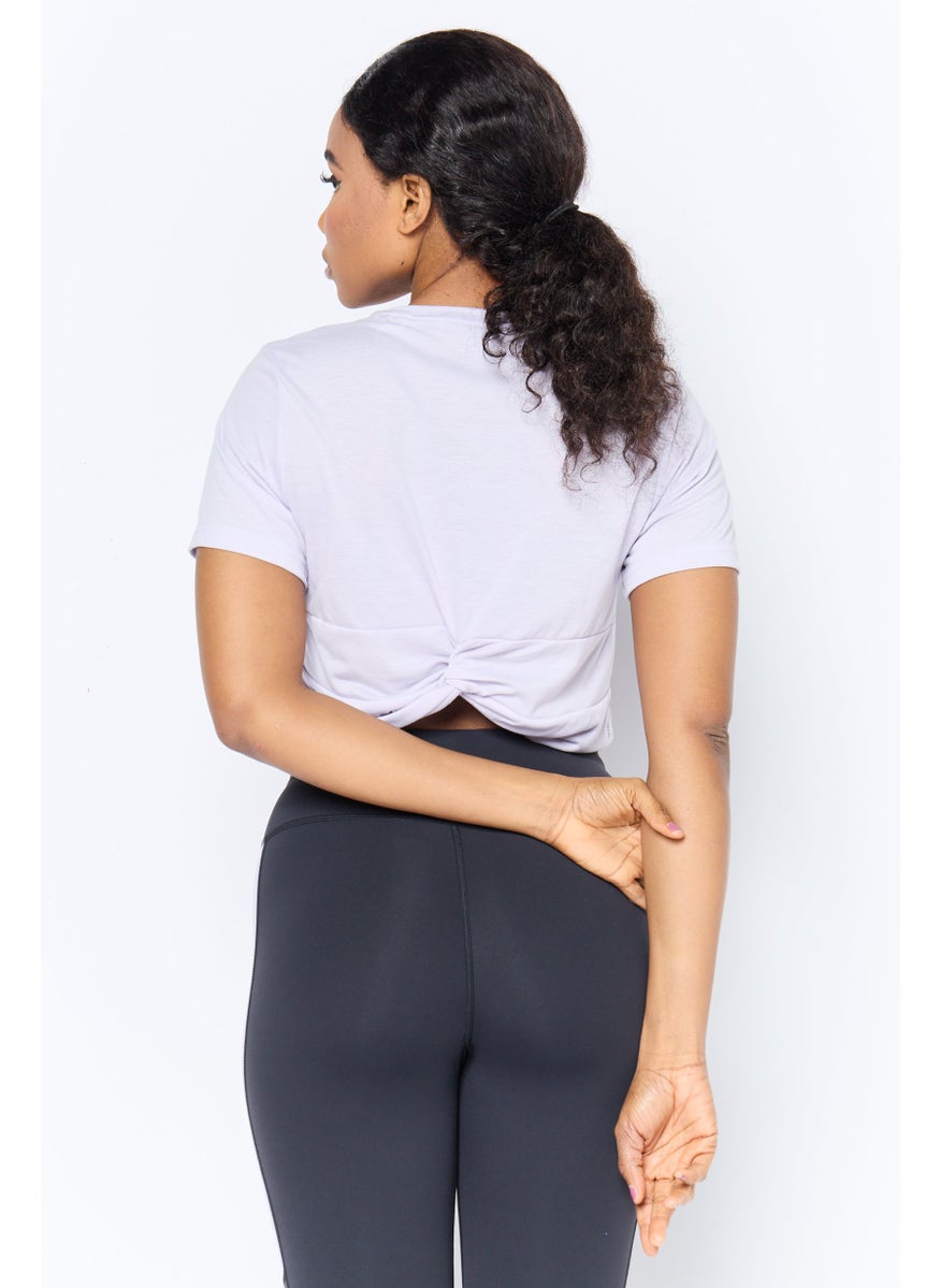 Women Sportswear Short Sleeve Outdoor Top, Lavender