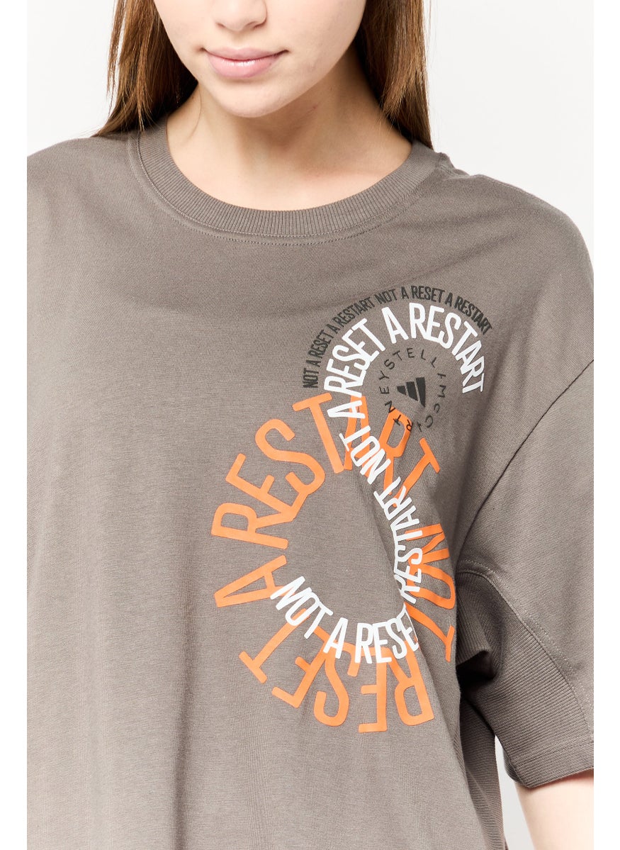 Adidas by Stella McCartney Women Sportswear Fit Short Sleeve Outdoor Top, Grey