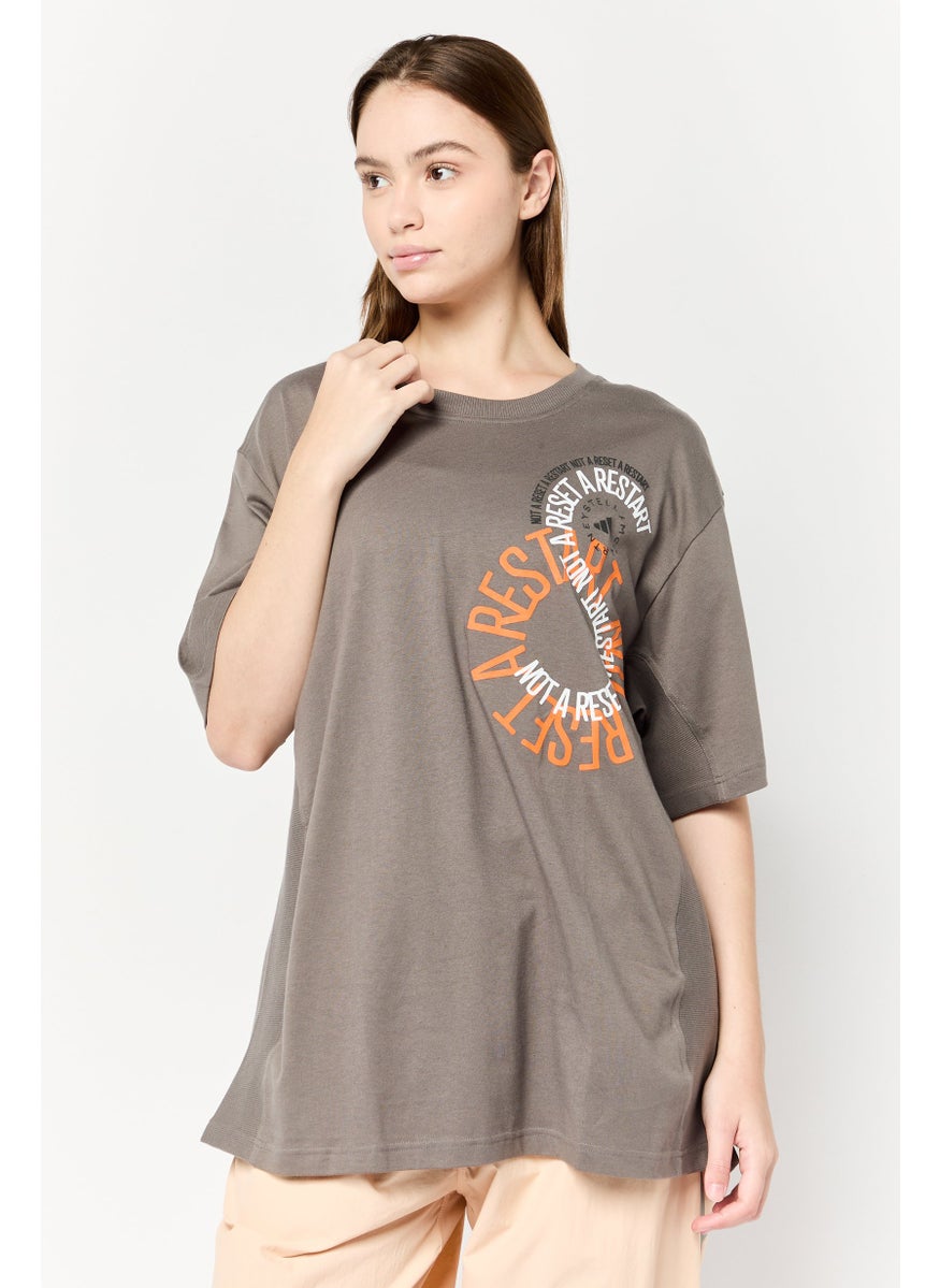 Adidas by Stella McCartney Women Sportswear Fit Short Sleeve Outdoor Top, Grey