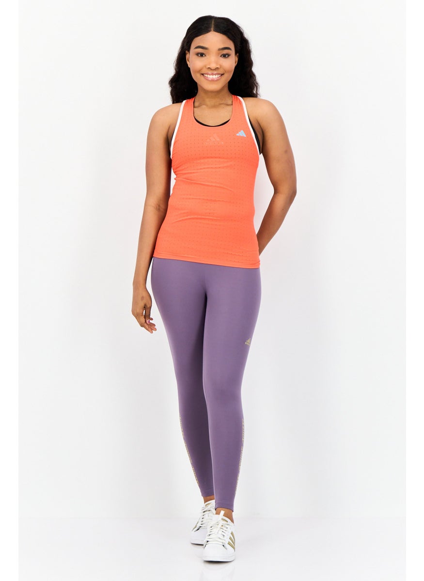 Women Sportswear Fit Sleeveless Training Tank Top, Orange