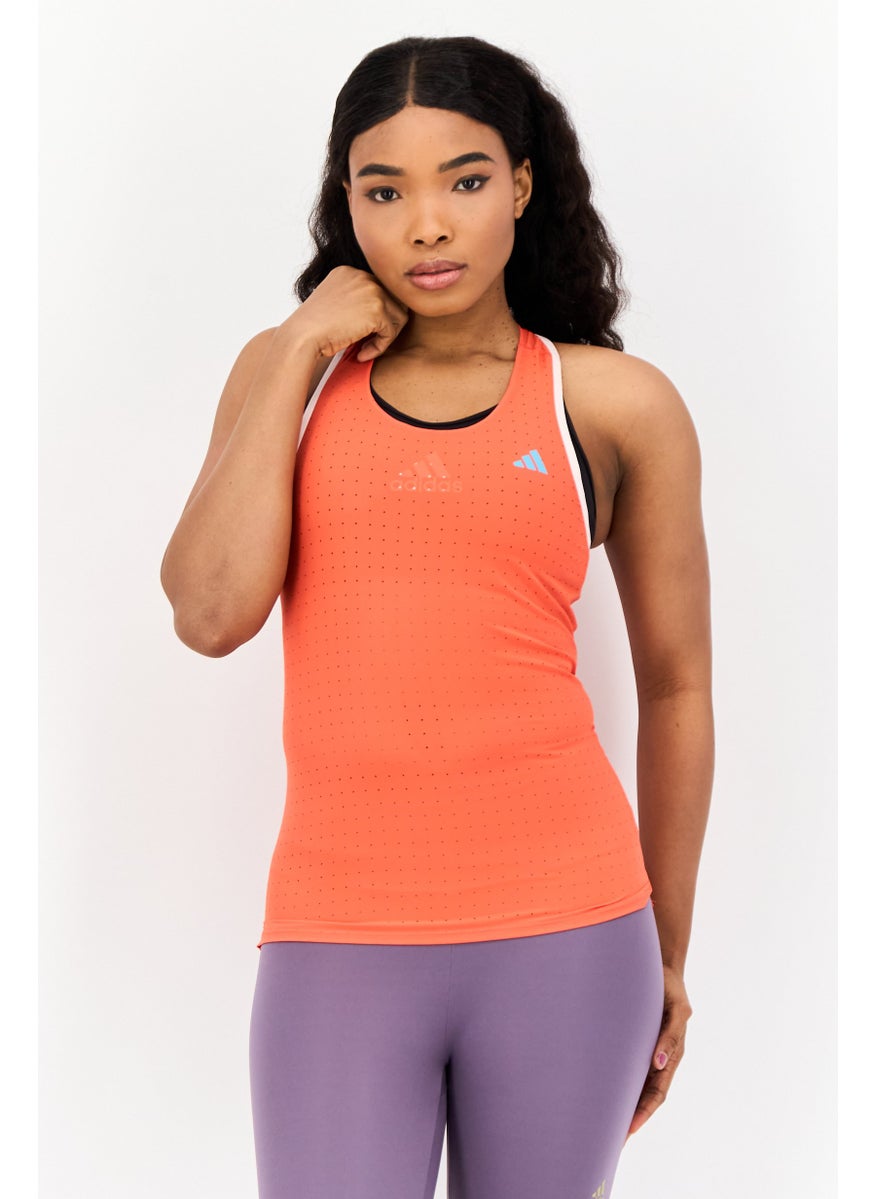 Women Sportswear Fit Sleeveless Training Tank Top, Orange
