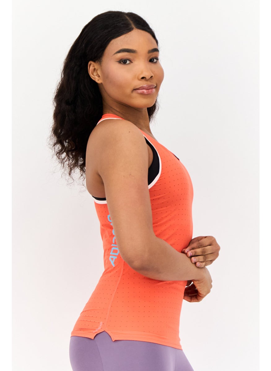 Women Sportswear Fit Sleeveless Training Tank Top, Orange