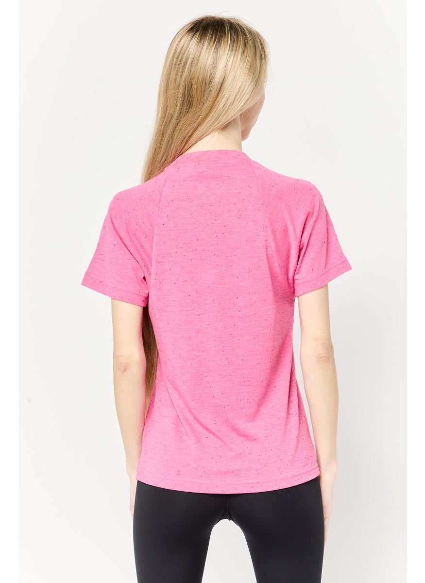 Women Sportswear Fit Short Sleeve Outdoor T-Shirt, Pink