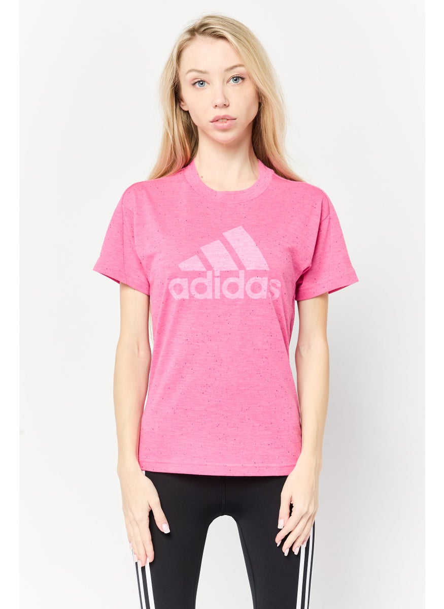 Women Sportswear Fit Short Sleeve Outdoor T-Shirt, Pink
