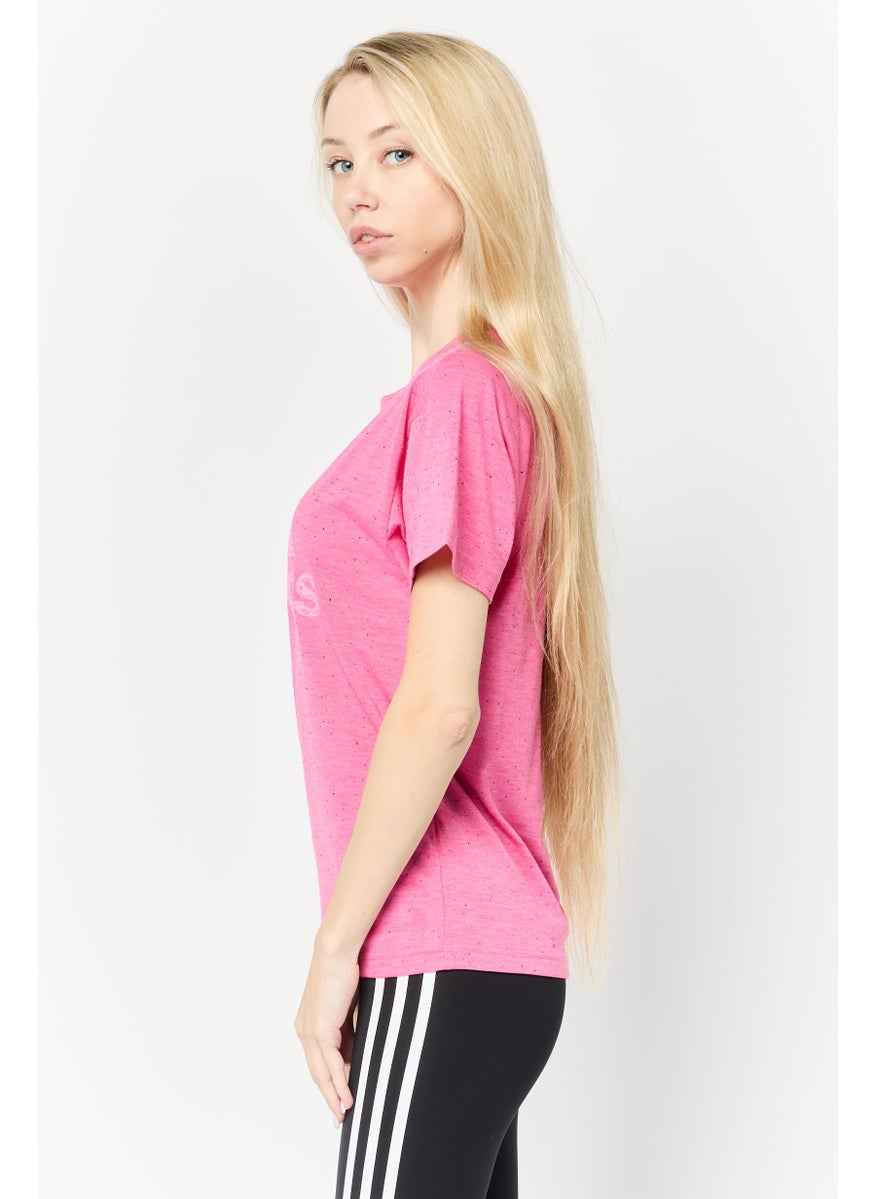 Women Sportswear Fit Short Sleeve Outdoor T-Shirt, Pink
