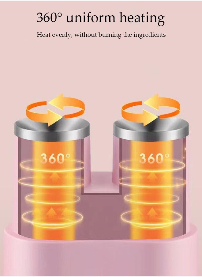 2 Tube small-scale Electric Egg Roll Maker，Full automatic egg rolls breakfast machine，easy to clean，Can be used to make egg rolls, egg sausage and fried egg， for Home Kitchens