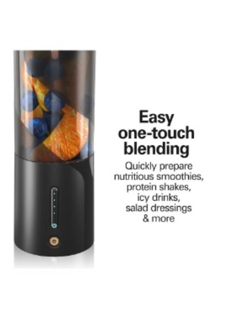 Portable Blender, Cordless Blender for Shakes and Smoothies with 16 Oz Cup and Leakproof Lid, Durable Stainless Steel Blades for Powerful Blending Performance, Magnetic Rechargeable, Black