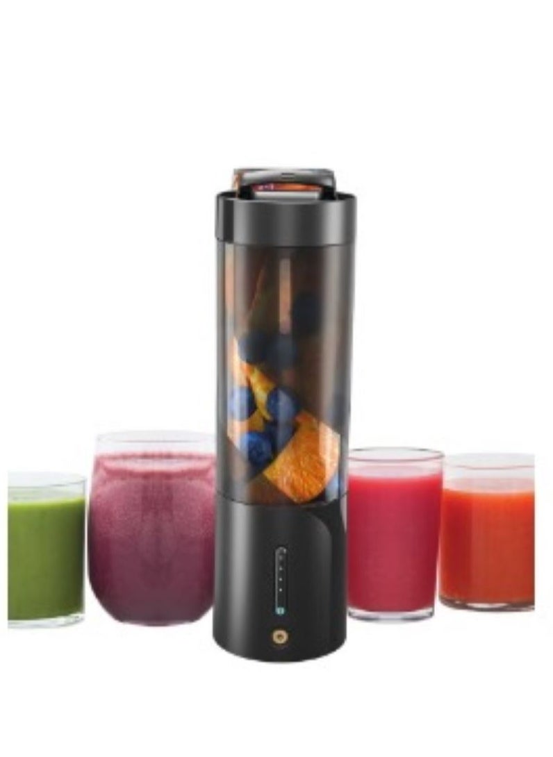 Portable Blender, Cordless Blender for Shakes and Smoothies with 16 Oz Cup and Leakproof Lid, Durable Stainless Steel Blades for Powerful Blending Performance, Magnetic Rechargeable, Black