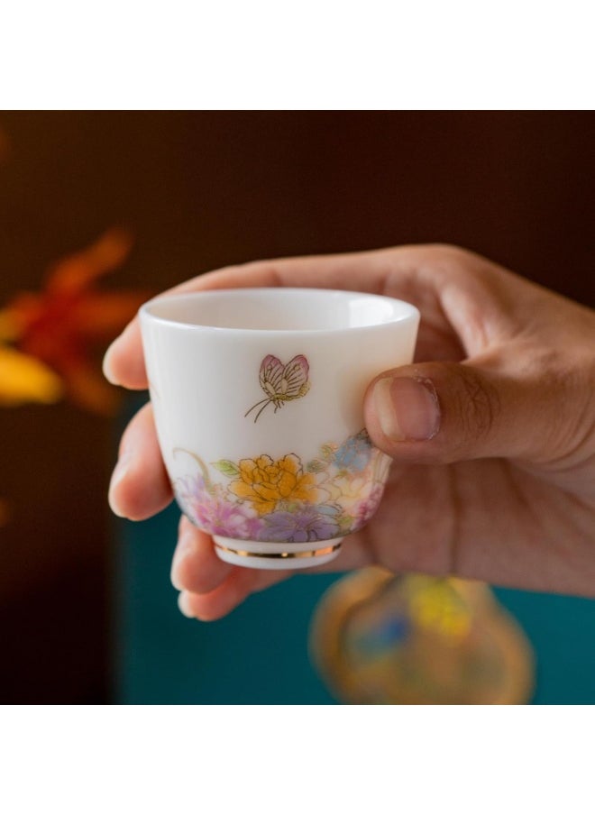 7-Piece Porcelain Tea Set with Floral Design - Includes Teapot and Cups, Gift Box, Microwave & Dishwasher Safe