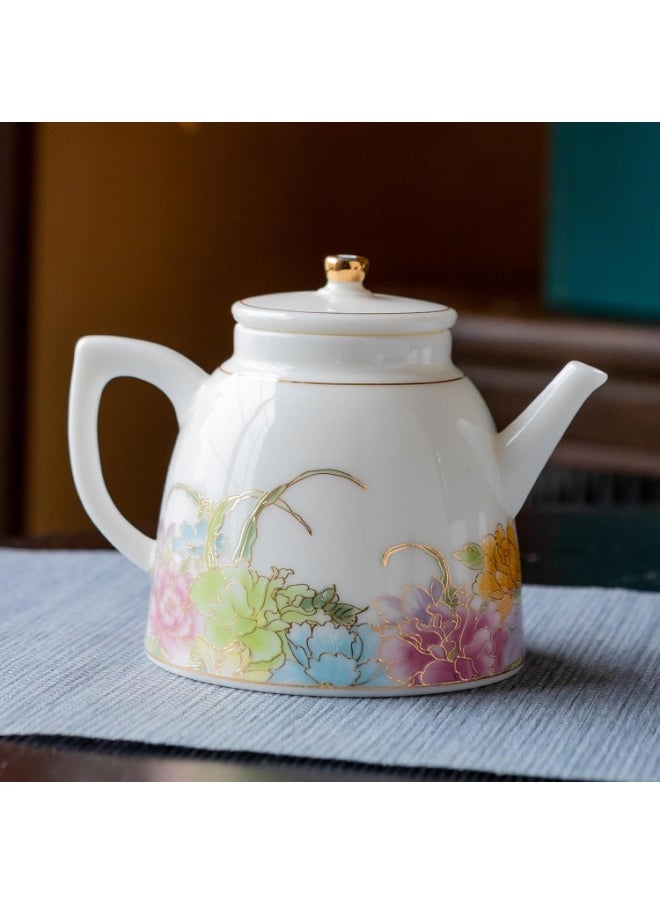 7-Piece Porcelain Tea Set with Floral Design - Includes Teapot and Cups, Gift Box, Microwave & Dishwasher Safe
