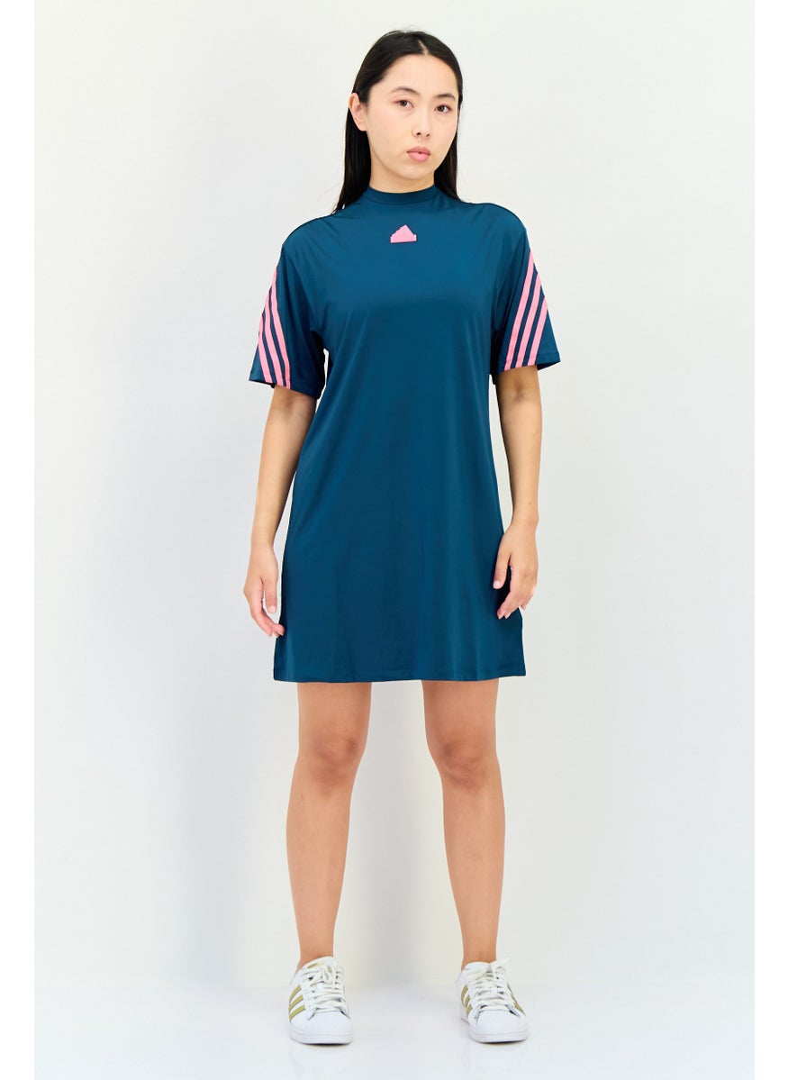 Women Sportswear Fit Short Sleeve Training Dress, Teal Green