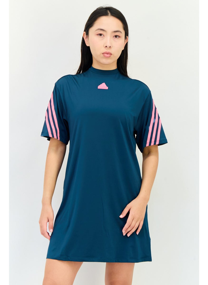 Women Sportswear Fit Short Sleeve Training Dress, Teal Green