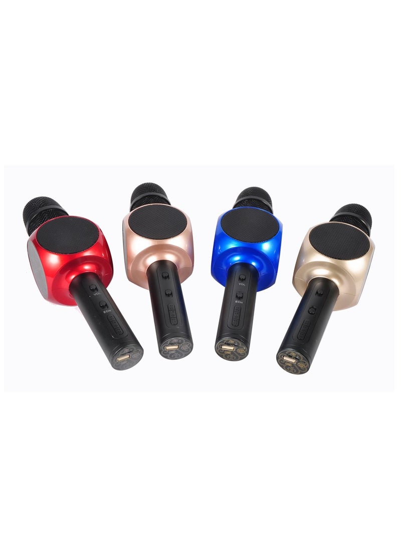 4-Hour Portable Handheld Karaoke Microphone with LED Lights – Bluetooth Wireless Mic & Speaker Combo for Home Parties, KTV & Singing – Rechargeable, Fun for Adults & Kids (Multi)