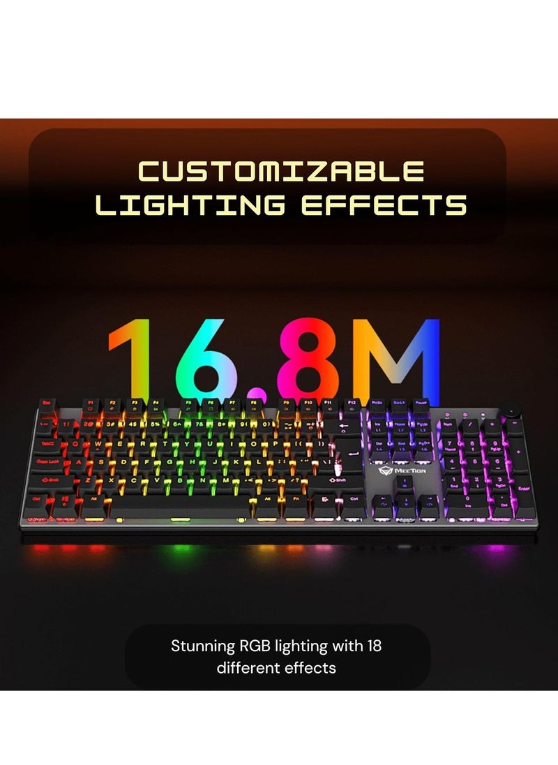Meetion MK009 Pro Hot Swap Mechanical Keyboard Ergonomic Design Full Key Anti-Ghosting ABS Keycaps High Quality Metal Matte Panel Mechanical switches Gaming keyboards
