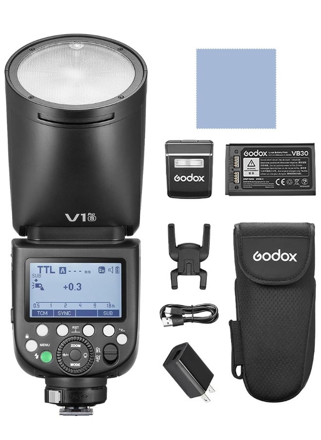Godox V1 Pro-S Flash Speedlight for Sony – V1 Pro S TTL 2.4G Wireless Camera Flash Light with HSS, Power Port, SU-1 Removable Flash, 24 Color Gel Filters – Professional Godox Flash for Sony Cameras
