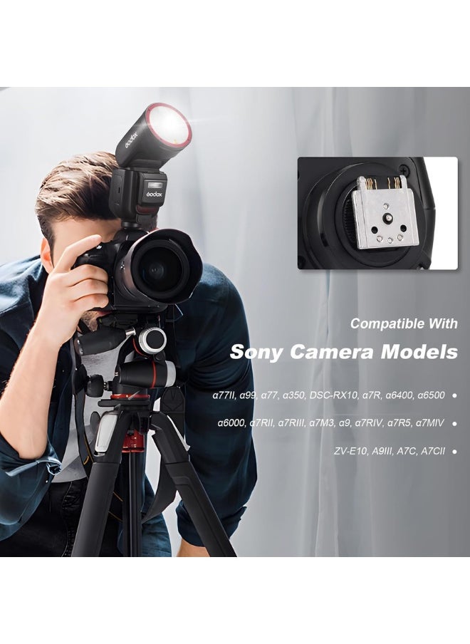 Godox V1 Pro-S Flash Speedlight for Sony – V1 Pro S TTL 2.4G Wireless Camera Flash Light with HSS, Power Port, SU-1 Removable Flash, 24 Color Gel Filters – Professional Godox Flash for Sony Cameras