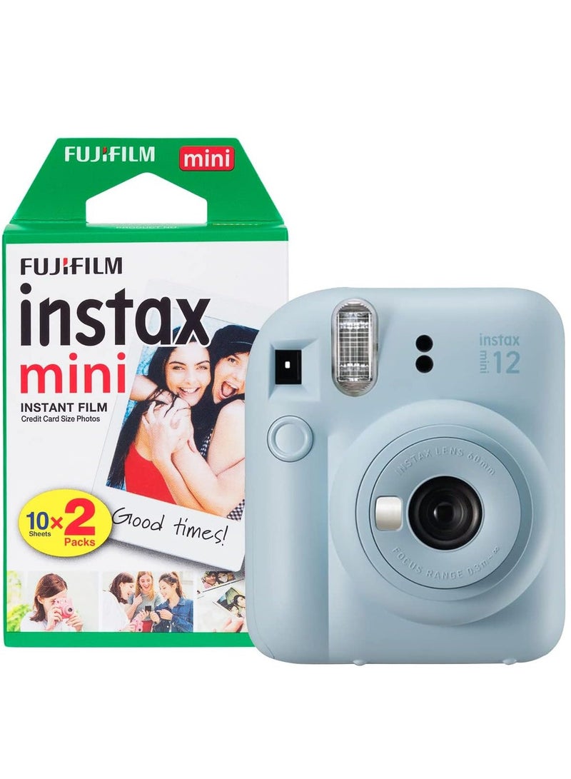 instax Fujifilm Mini 12 Instant Camera with 20 Shot Film Pack - Pastel Blue