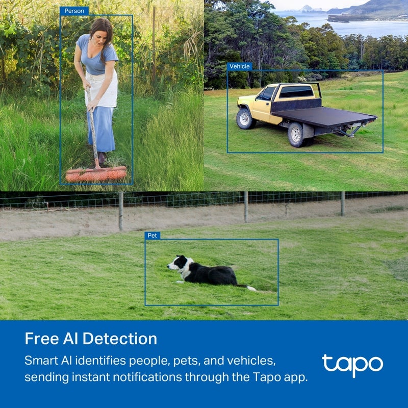 Tapo C501GW Outdoor Pan/Tilt 4G LTE Camera with 360° Rotation, 1080P Full HD, Starlight Color Night Vision, AI Detection, Sound and Light Alarm, and IP66 Weatherproofing for Remote Surveillance Anywhere