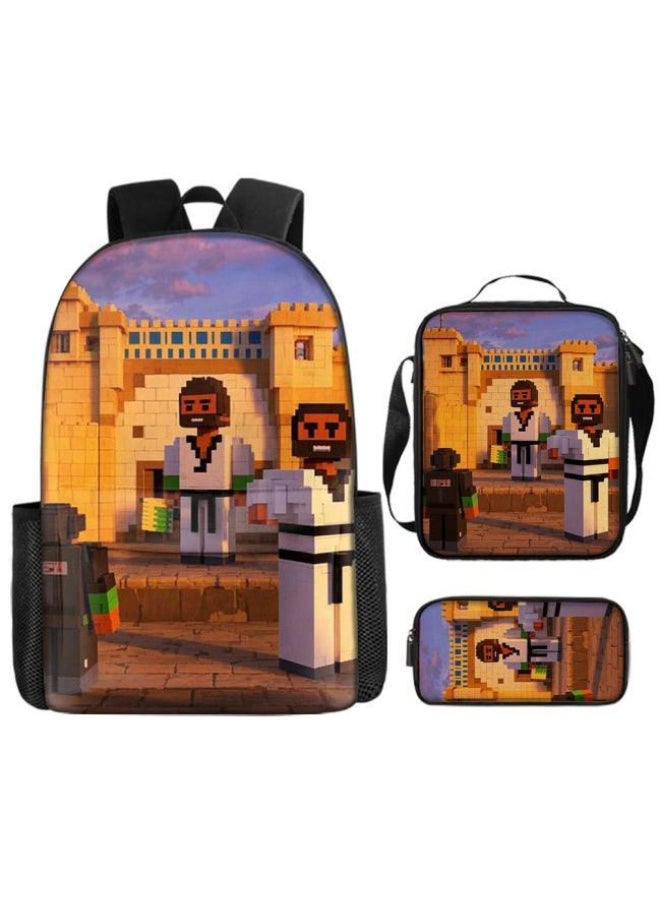 The latest universal cartoon new three-piece schoolbag (for students, teenagers, children) - 883