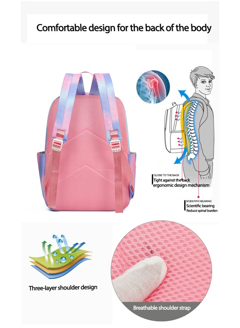 Vibrant cartoon print bag combination! Lightweight design + large-capacity partition | Fully adapted for children/student/outdoor sports - 226