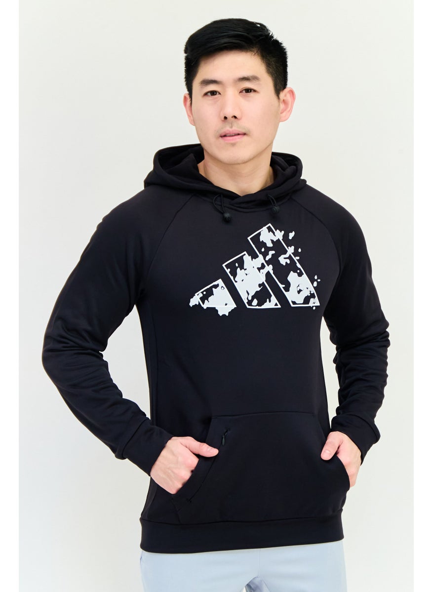 Men Sportswear Fit Long Sleeve Outdoor Sweatshirt, Black