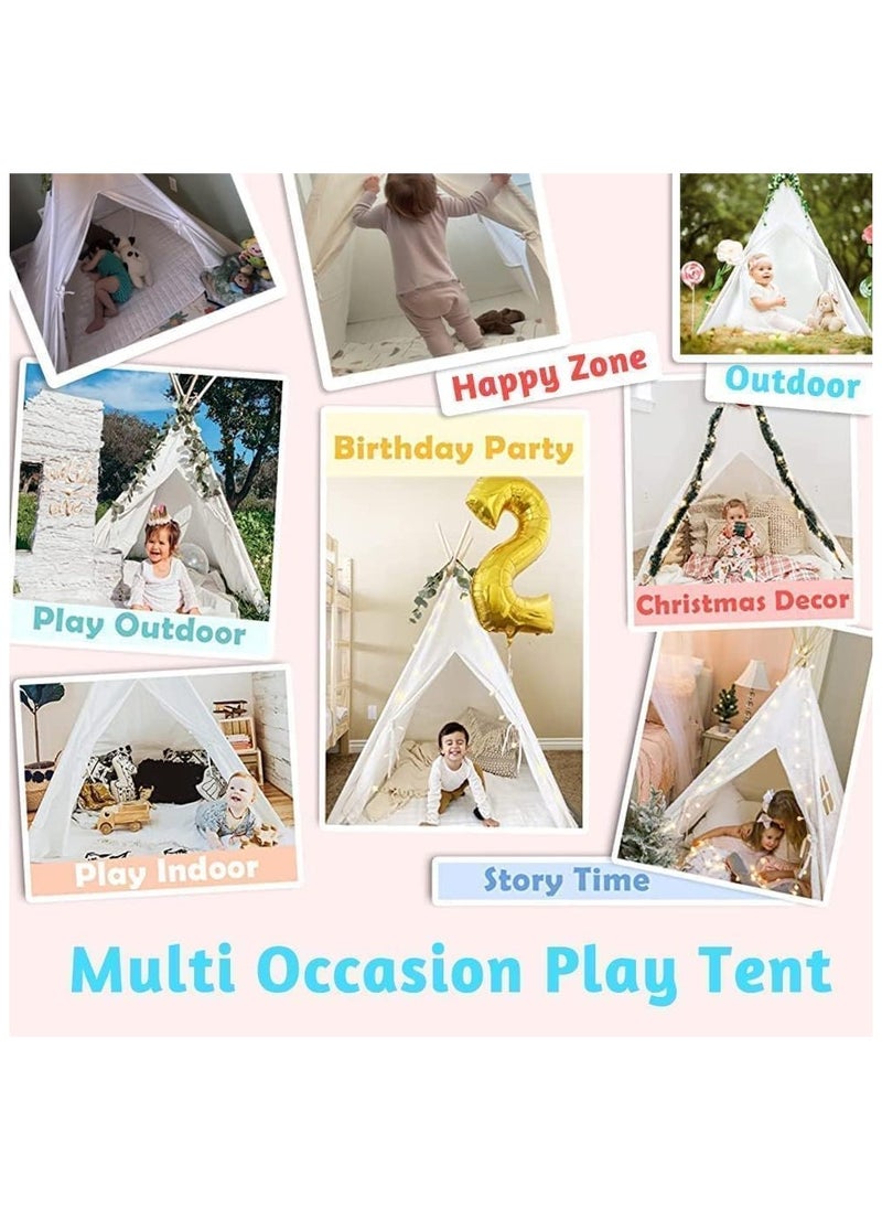 White Cotton Teepee Tent for Kids