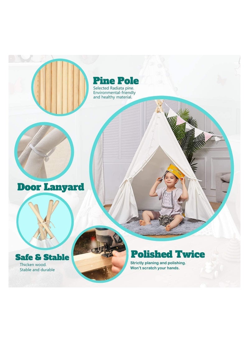 White Cotton Teepee Tent for Kids