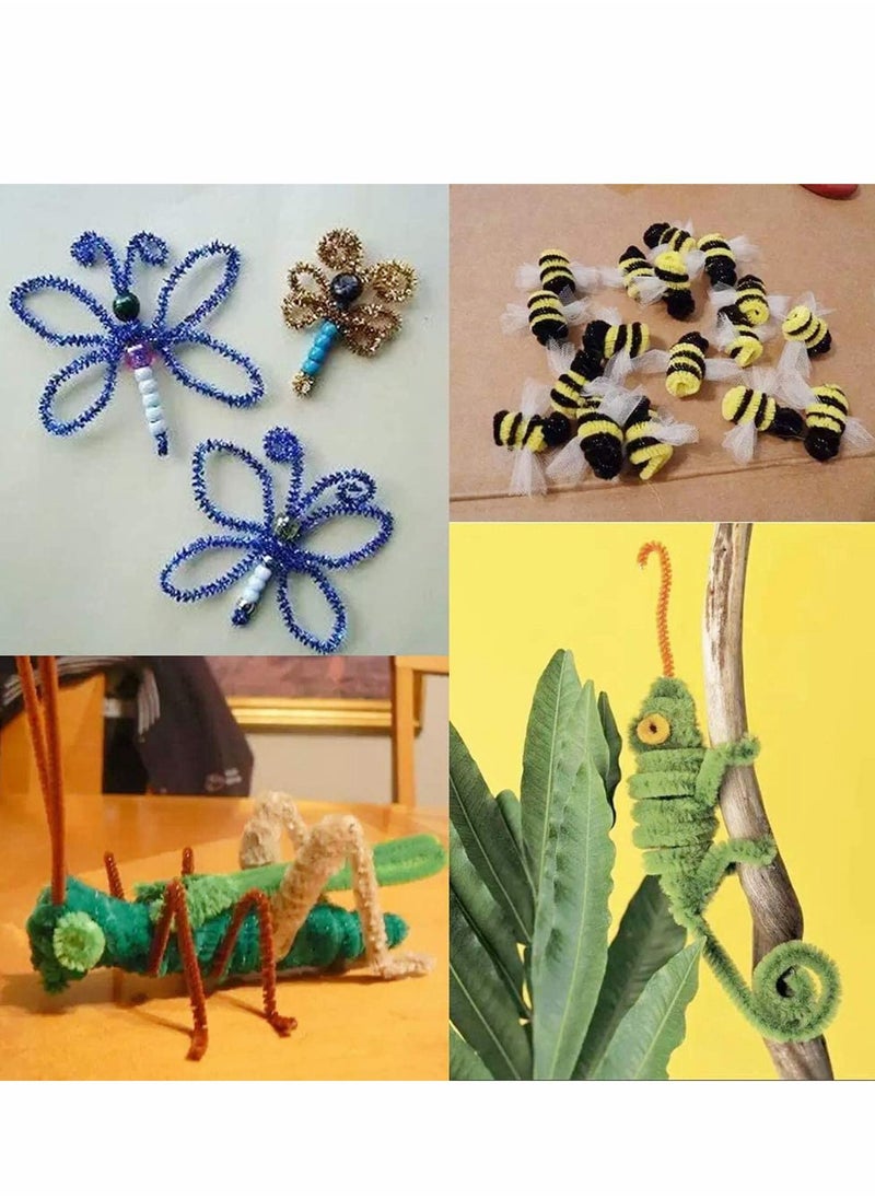 100Pcs Pipe Cleaners, Black Color Chenille Stems for DIY Crafts Decorations Creative School Projects