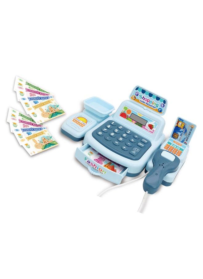 Cash Register Toy with Scanner Lights Sounds Effect Interactive Kids Supermarket Checkout for Children