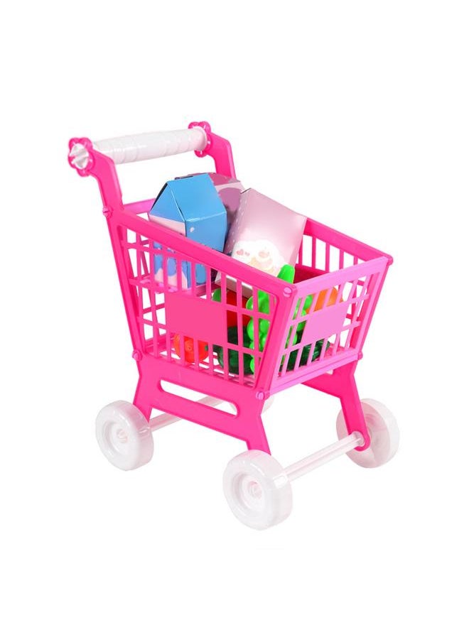 21pcs Kids Shopping Cart Trolley Play Set Lovely Reliable Toy for Children Role Playing