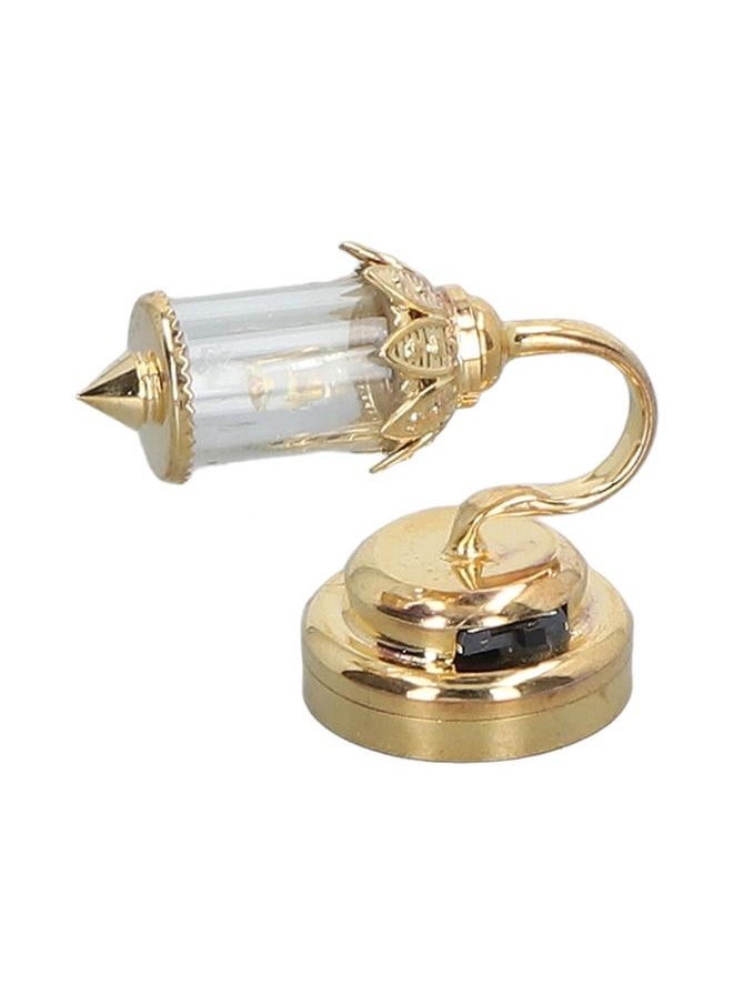 1:12 Scale Dollhouse Lamp Golden Metal Transparent Lampshade Miniature Decoration