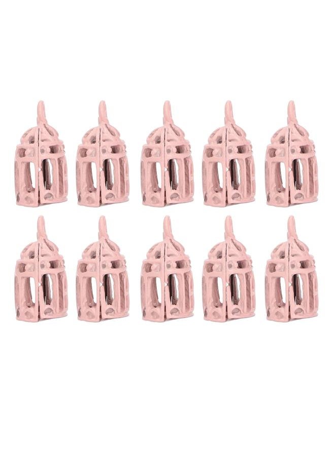 10PCS 1/12 1/6 Miniatures Bird Cage Mini Stainless Steel Dollhouse Decoration Pink