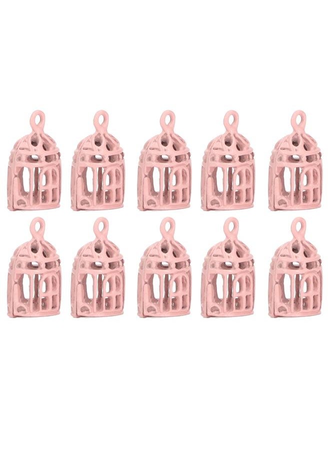 10PCS 1/12 1/6 Miniatures Bird Cage Mini Stainless Steel Dollhouse Decoration Pink