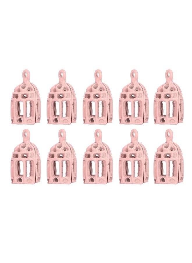 10PCS 1/12 1/6 Miniatures Bird Cage Mini Stainless Steel Dollhouse Decoration Pink