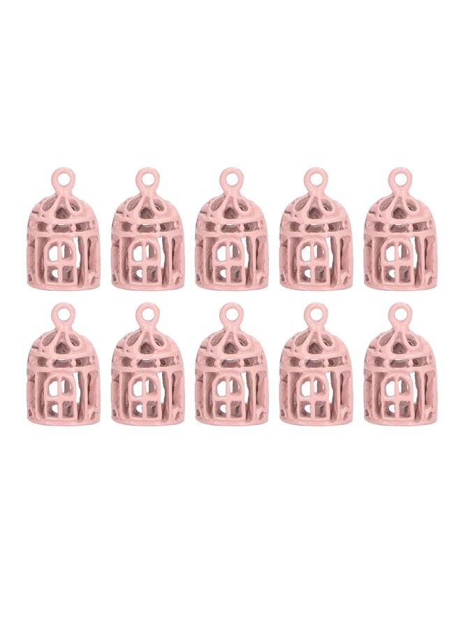 10PCS 1/12 1/6 Miniatures Bird Cage Mini Stainless Steel Dollhouse Decoration Pink
