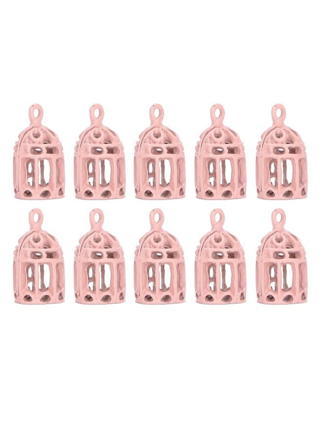 10PCS 1/12 1/6 Miniatures Bird Cage Mini Stainless Steel Dollhouse Decoration Pink