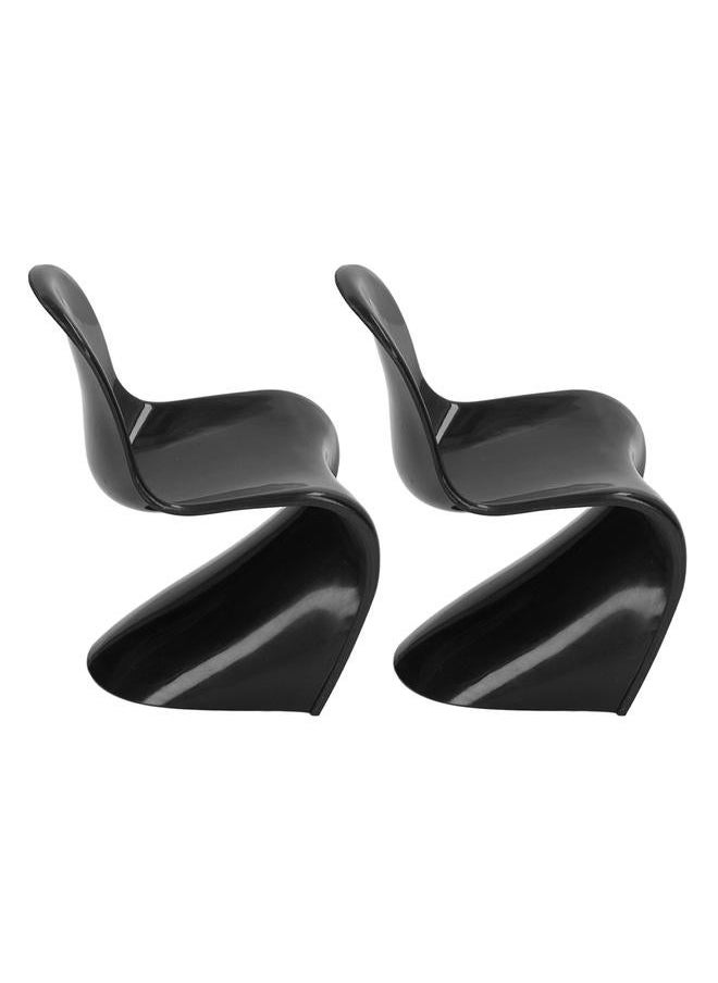 2pcs Miniature Chair 1/6 Scale Casual Cute Style DIY Small Plastic Material 14x9x8cm Doll House Toys for Ornaments Black