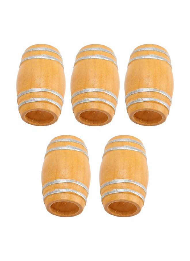 5pcs Miniature Wooden Beer Barrel Simulation Vintage 1:12 Dollhouse Wine Model for Accessories